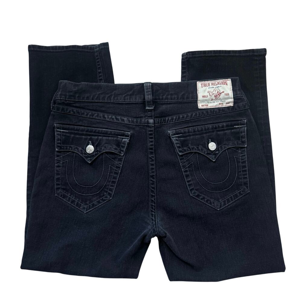 True Religion Ricky Jeans Men’s 34 x 28 Relaxed Straight Black Denim